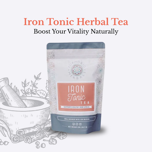 Euphoric Herbals Iron Tonic Herbal Tea Herbal Tea White Smoke 60 Cup Servings,30 Cup Servings