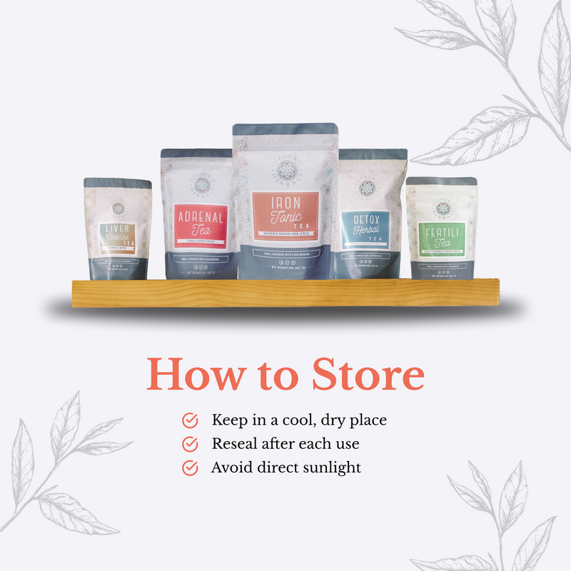 Euphoric Herbals Iron Tonic Herbal Tea Herbal Tea White Smoke 60 Cup Servings,30 Cup Servings