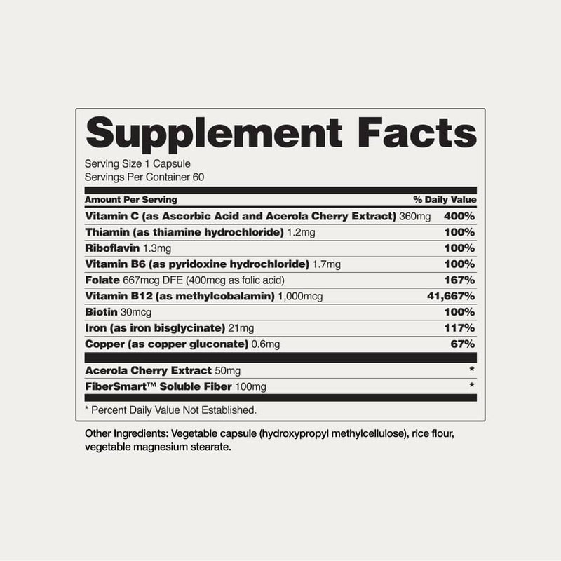 Snap Supplements Iron Builder with Vitamins B & C Absorption Boosters Lavender