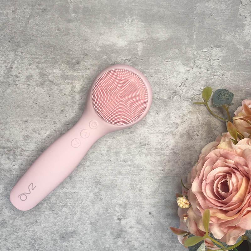ZAQ Skin & Body IUV Sonic Micro-current LED Red/Blue Silicone Thermo Cleansing Brush with Gift Box Gray Pink