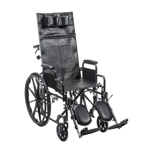 RIO Medical Supplies Silver Sport Full-Reclining Wheelchair, Desk Arms, 16" Seat White Smoke