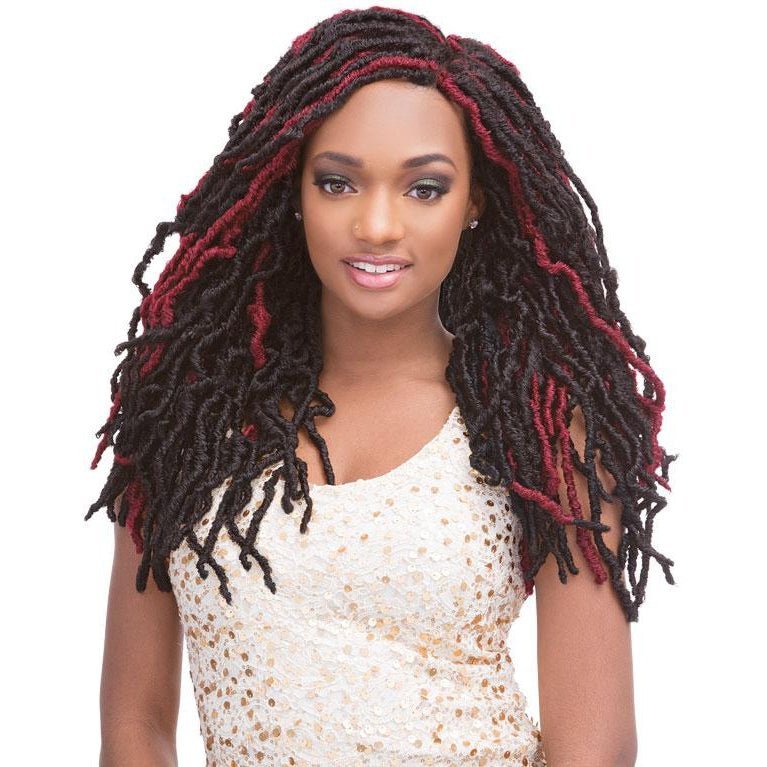 VIP Extensions Janet Collection 2X Mambo Natural Born Locs, 18" Hair Extension White Smoke 1,1B,2,4