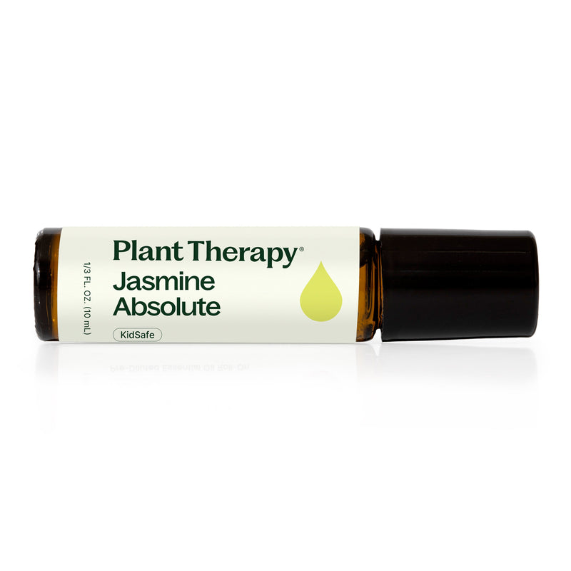 Plant Therapy Jasmine Sambac Pure Absolute Pre-Diluted Roll-On Essential Oil Black 10 mL