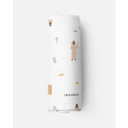 Be A Heart Jesus Muslin Swaddle Baby Blanket Swaddle White Smoke