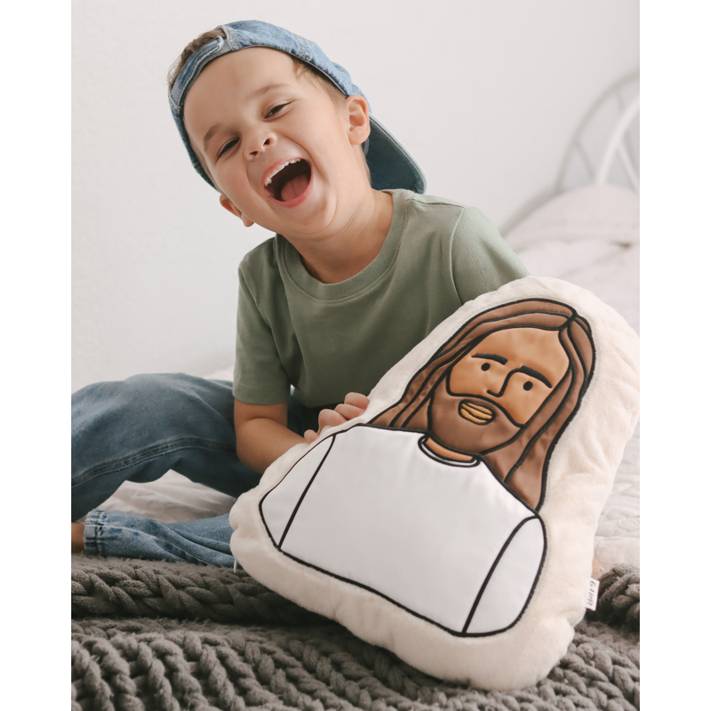 Be A Heart Jesus Pillow throw pillow Light Gray