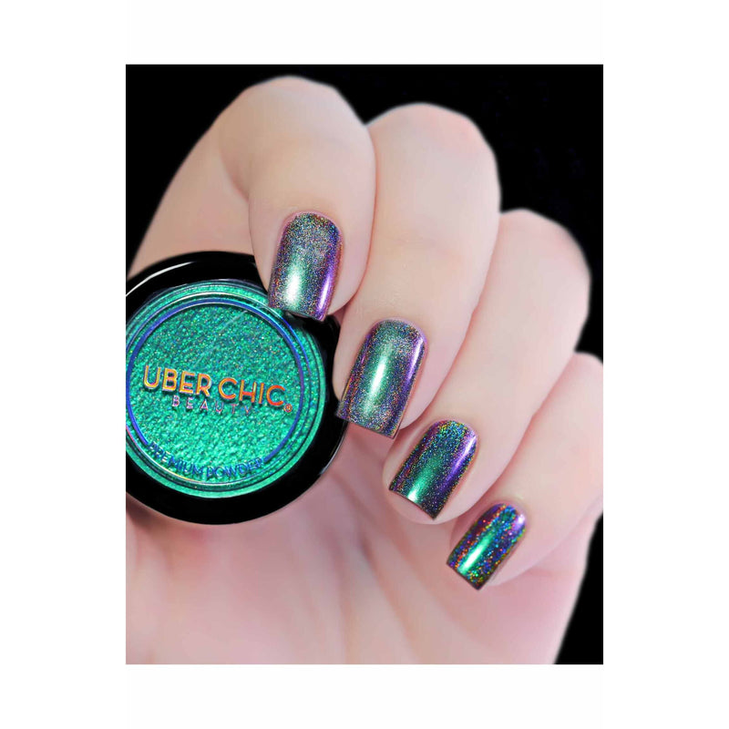 UberChic Beauty Chameleon Holographic Nail Powder: Jewel of the Nile Powder Gray