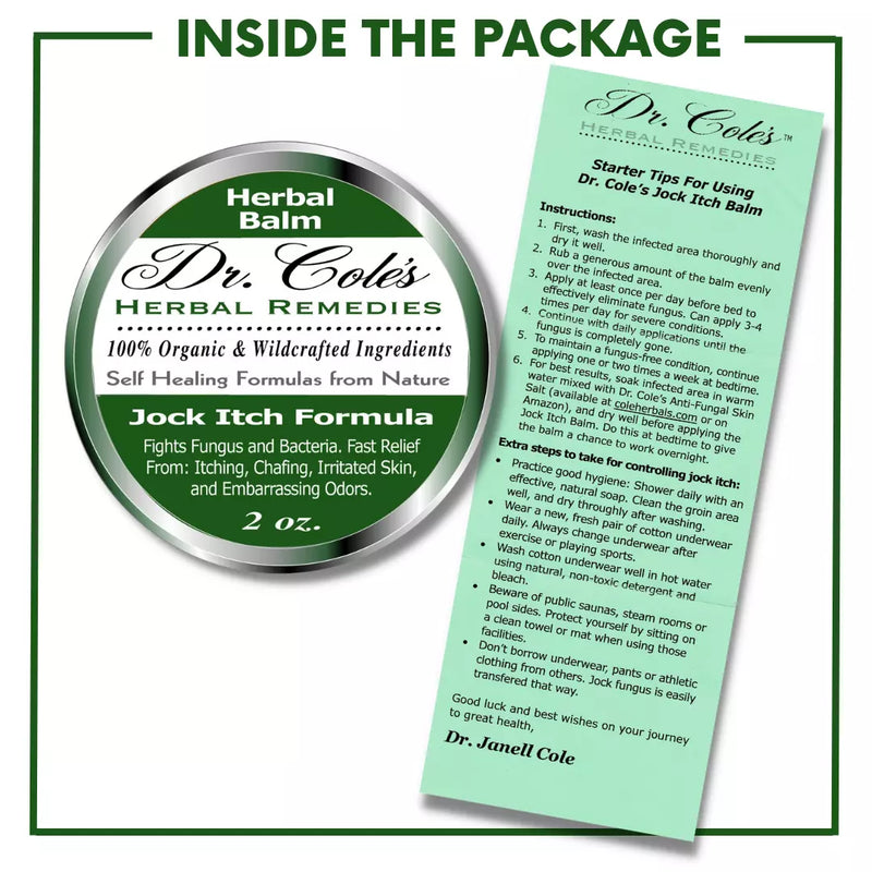 COLEHERBALS LLC 10 - Dr. Cole's Organic Jock Itch Ointment Herbal White Smoke