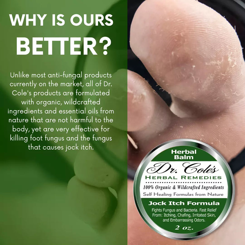 COLEHERBALS LLC 10 - Dr. Cole's Organic Jock Itch Ointment Herbal Dark Olive Green