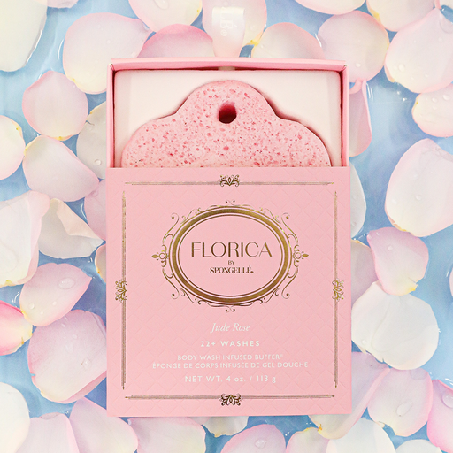 Spongellé Jude Rose Body Buffer | Florica Body Wash Infused Buffer Light Gray