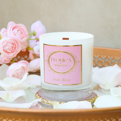 Spongellé Jude Rose Candle | Florica Home Fragrance Light Gray