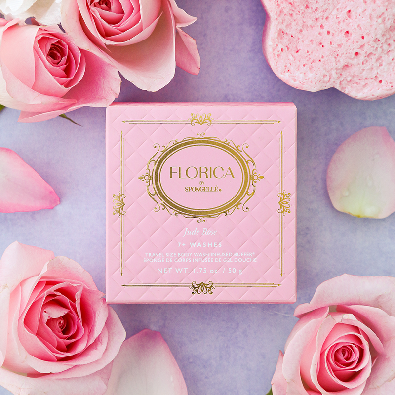 Spongellé Jude Rose Spongette | Florica Body Wash Infused Buffer Thistle