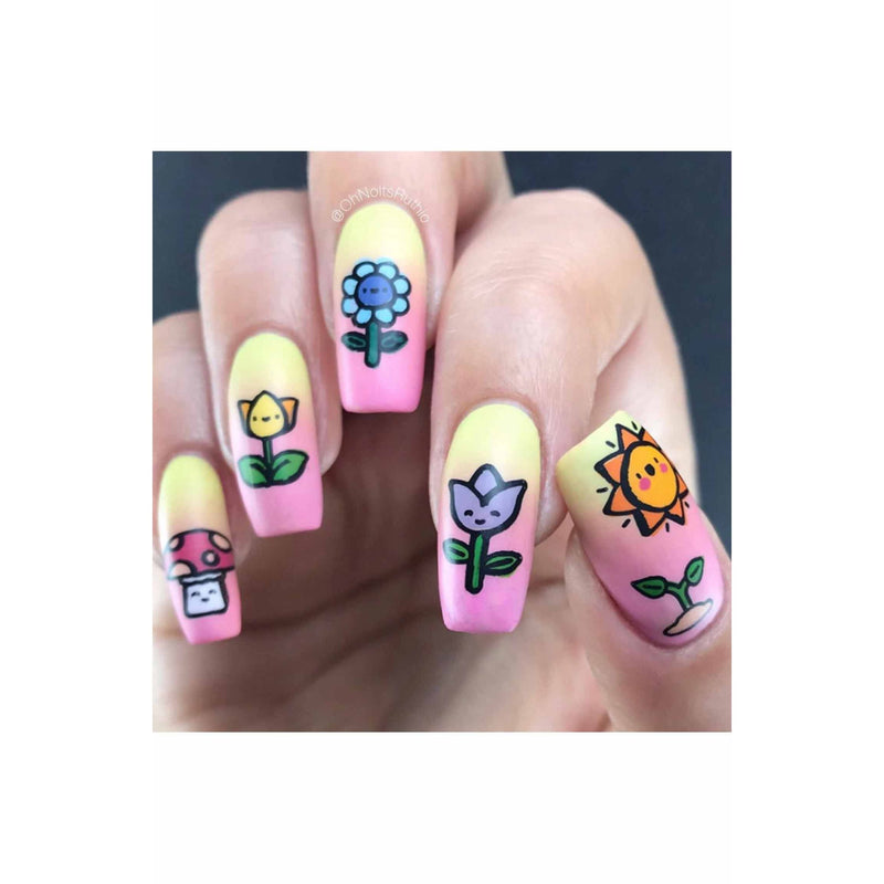 UberChic Beauty Spring Kawaii Layers Stamping Plate Gray