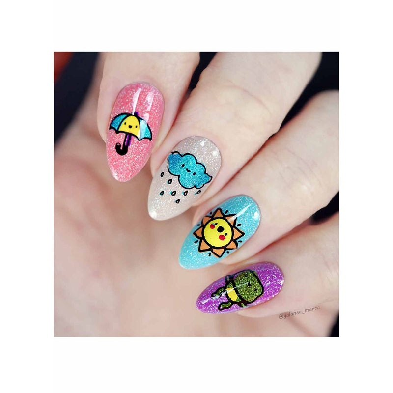 UberChic Beauty Spring Kawaii Layers Stamping Plate Gray