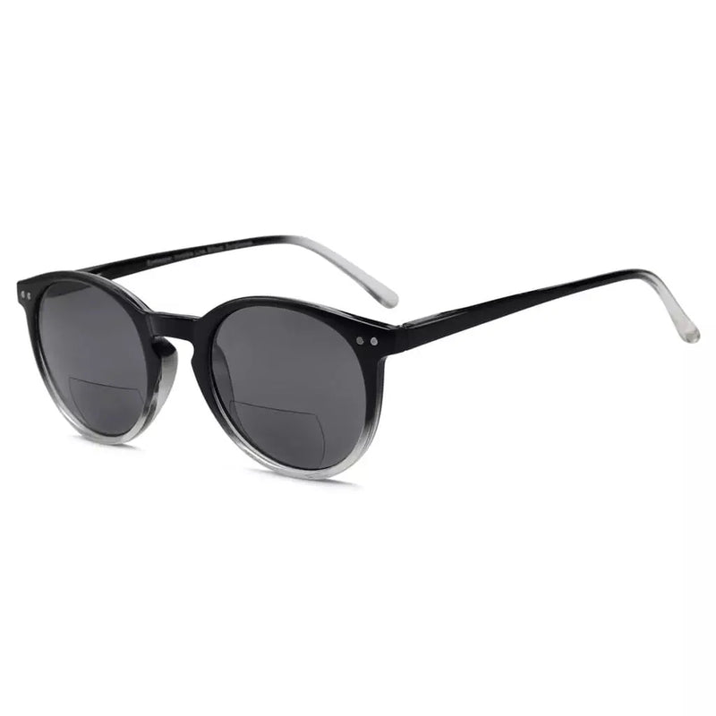 eyekeeper.com Key Hole Style Round Bifocal Reading Sunglasses S005 Sunglasses White Smoke Black Clear / +1.00,Black Clear / +1.50,Black Clear / +1.75,Black Clear / +2.00,Black Clear / +2.50,Black Clear / +3.00