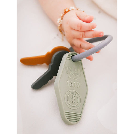 Be A Heart Keys to the Kingdom Silicone Teethers Baby Activity Toys Light Gray Keys To The Kingdom Sage,Keys To The Kingdom Blush