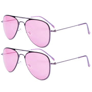 eyekeeper.com Kids Sunglasses 2 Pack Pilot Metal Style S15017 Sunglasses White Smoke Purple Lens