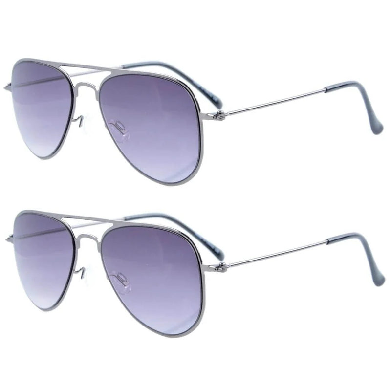 eyekeeper.com Kids Sunglasses 2 Pack Pilot Metal Style S15017 Sunglasses White Smoke Black Green Mirror,Black Silver Mirror,Blue Lens,Gold Brown Lens,Gold Green Mirror,Gold Red Mirror,Pink Lens,Purple Lens,Silver G15,Silver Mirror