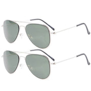 eyekeeper.com Kids Sunglasses 2 Pack Pilot Metal Style S15017 Sunglasses White Smoke Silver G15