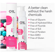 ORL Kids Fluoride Free Natural Toothpaste Toothpaste White Smoke Kids Bubble Gum