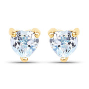 Bids.com 0.70 Carat Genuine Blue Topaz 14K Yellow Gold Earrings Earrings White Smoke Default Title