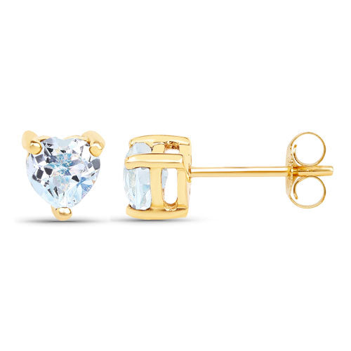 Bids.com 0.70 Carat Genuine Blue Topaz 14K Yellow Gold Earrings Earrings White Smoke
