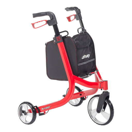 RIO Medical Supplies Nitro Euro Style 3-Wheel Rollator Rolling Walker White Smoke