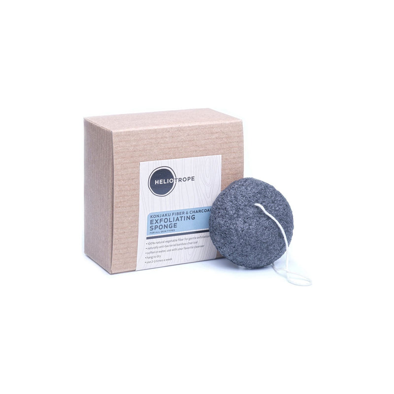Heliotrope San Francisco Konjaku & Charcoal Exfoliating Sponge - NOW 50% OFF Bathroom Accessories Light Gray