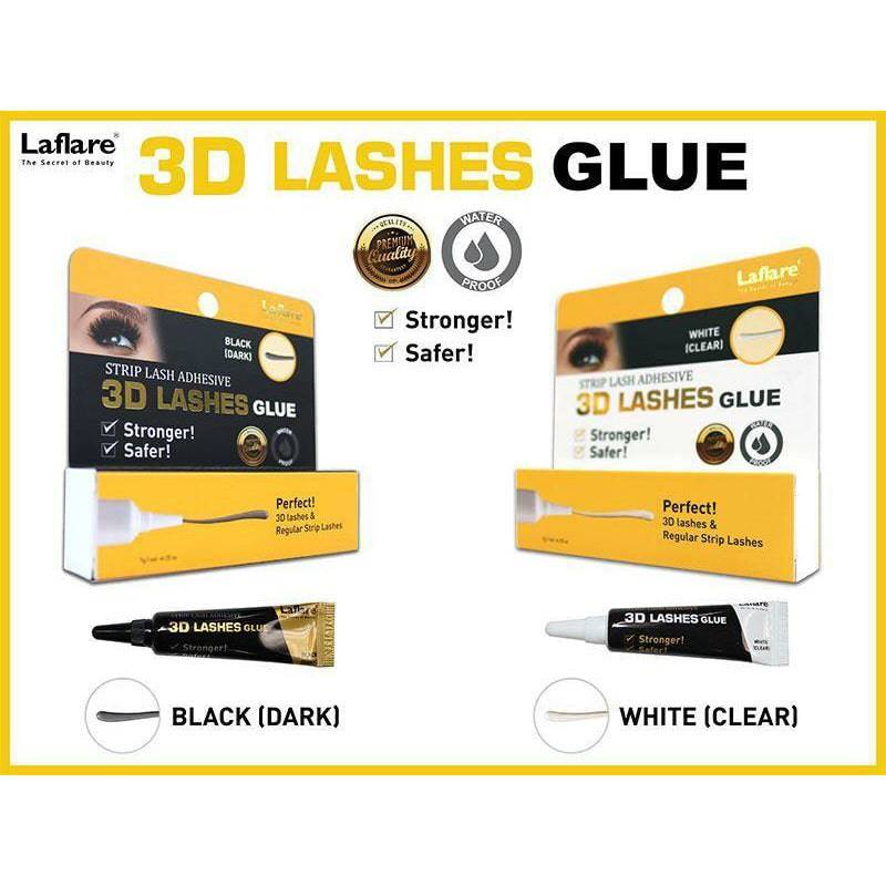 VIP Extensions La Flare 3D Strip Lash Glue, 0.25 oz (7 g) Hair Accessories White Smoke Black,Clear