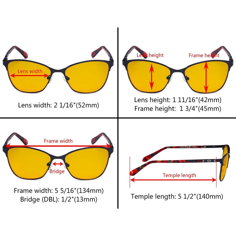 eyekeeper.com Blue Light Blockers Glasses Classic Style Eyeglasses LX19023-BB90 Eyeglasses Orange Black / without magnification,Blue / without magnification,Red / without magnification