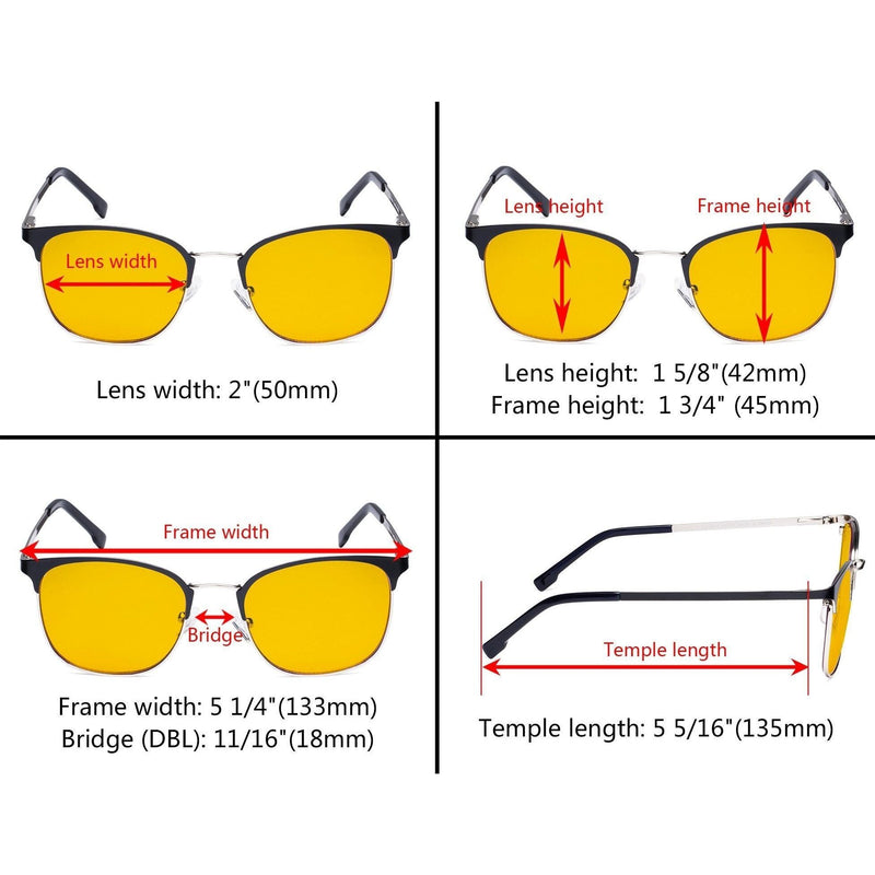 eyekeeper.com Blue Light Filter Glasses Classic Reading Glasses LX19018-BB90 Eyeglasses Gold Black / without magnification,Purple / without magnification,Red / without magnification