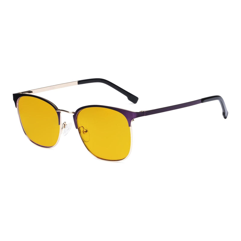 eyekeeper.com Blue Light Filter Glasses Classic Reading Glasses LX19018-BB90 Eyeglasses Goldenrod Purple / without magnification