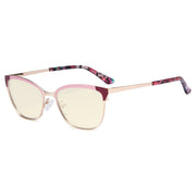 eyekeeper.com Ladies Stylish Blue Light Filter Eyeglasses LX19034-BB40 Eyeglasses Antique White Red / without magnification