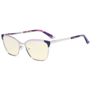 eyekeeper.com Ladies Stylish Blue Light Filter Eyeglasses LX19034-BB40 Eyeglasses Antique White Purple / without magnification