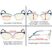 eyekeeper.com Ladies Stylish Blue Light Filter Eyeglasses LX19034-BB40 Eyeglasses Dark Slate Gray Blue / without magnification,Brown / without magnification,Purple / without magnification,Red / without magnification