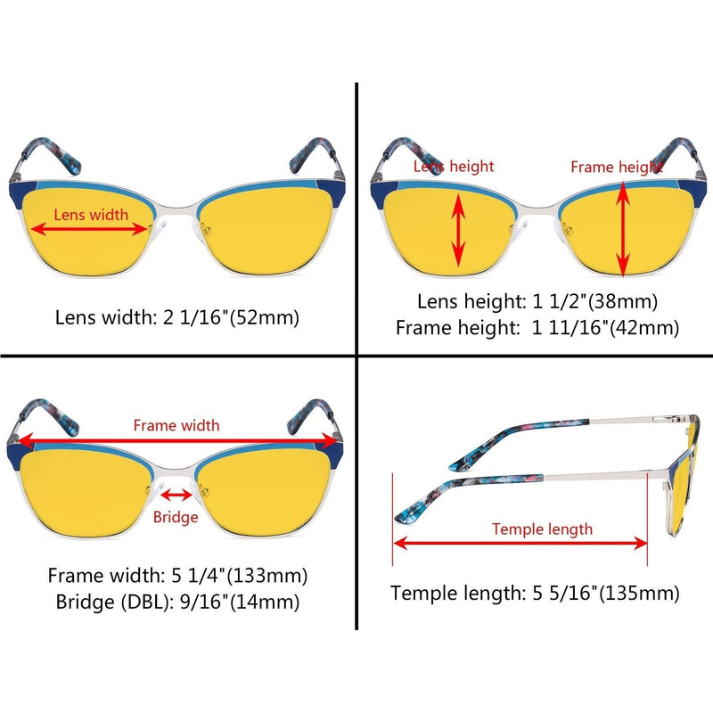eyekeeper.com Cat-eye Stylish Blue Light Blocking Eyeglasses LX19034-BB90 Eyeglasses Dark Slate Gray Blue / without magnification,Brown / without magnification,Purple / without magnification,Red / without magnification
