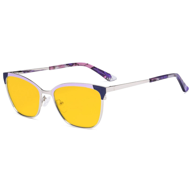 eyekeeper.com Cat-eye Stylish Blue Light Blocking Eyeglasses LX19034-BB90 Eyeglasses Goldenrod Purple / without magnification