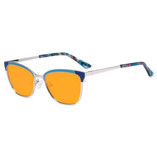 eyekeeper.com Cat-eye Blue Light Blocking Eyeglasses LX19034-BB98 Eyeglasses White Smoke Blue / without magnification