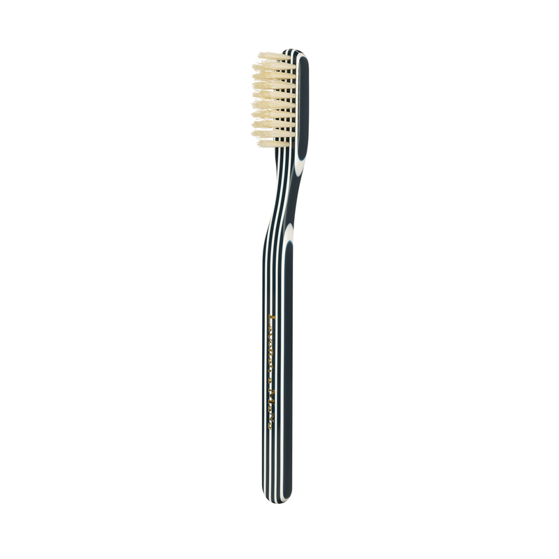 KOH-I-NOOR Beauty USA Capri Medium Natural Bristles Toothbrush by Lavorati a Mano Toothbrush White Smoke Navy