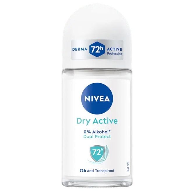 Nivea NIVEA Dry Active 72h Anti-Perspirant Roll-On for Women, 50ml Deodorant & Anti-Perspirant White Smoke