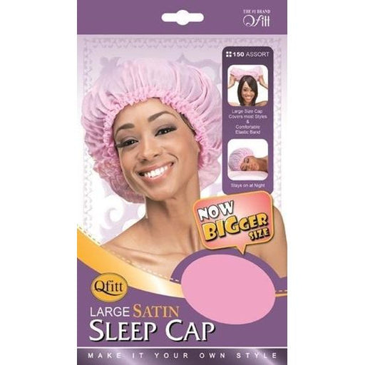 VIP Extensions Large Satin Sleep Cap Hair Accessories White Smoke BLACK