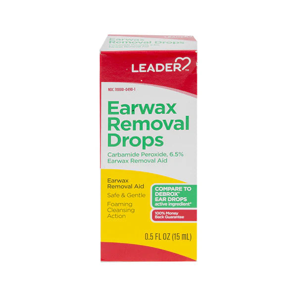 Leader Leader Ear Drops Wax  Removal Drops 0.5 Oz Ear Drops Light Gray