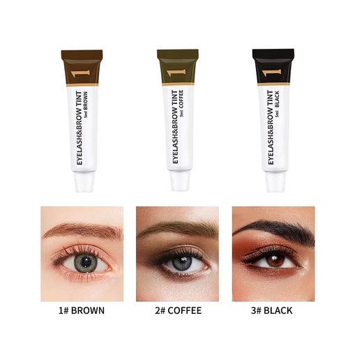 VIP Extensions Lash & Brow Tint Kit, Professional Semi-Permanent 2-IN-1 Eyelash Accessories White Smoke BROWN,BLACK