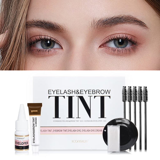VIP Extensions Lash & Brow Tint Kit, Professional Semi-Permanent 2-IN-1 Eyelash Accessories White Smoke BROWN,BLACK