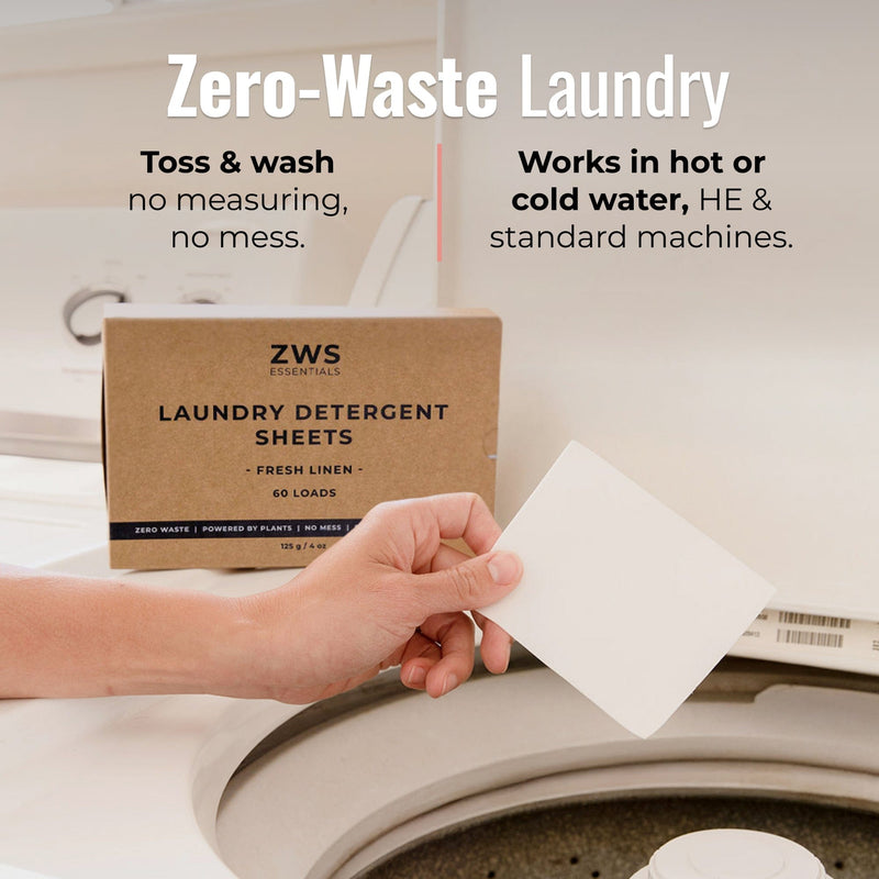 ZeroWasteStore.com Laundry Detergent Sheets Laundry Detergent Light Gray Fresh Linen,Unscented