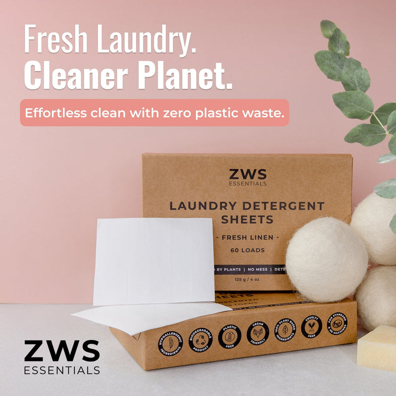 ZeroWasteStore.com Laundry Detergent Sheets Laundry Detergent Gray Fresh Linen,Unscented