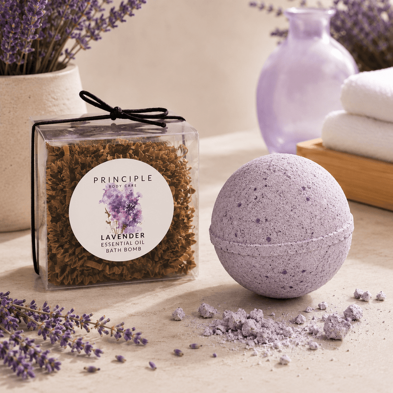 P R I N C I P L E Lavender Essential Oil Bath Bomb Bath Gray