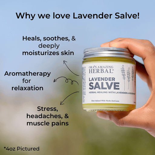 Ora's Amazing Herbal Lavender Salve Light Steel Blue Jar 4 oz,Jar 1 oz,1 oz & 4 oz