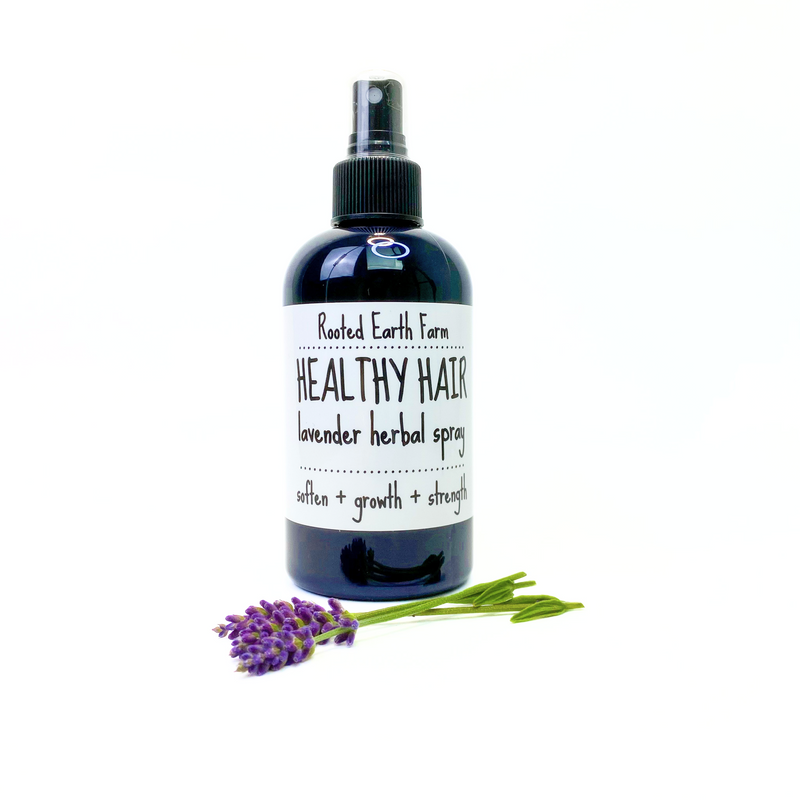 Rooted Earth Farm + Apothecary Healthy Hair Spray Hair + Nail Care White Smoke Lavender