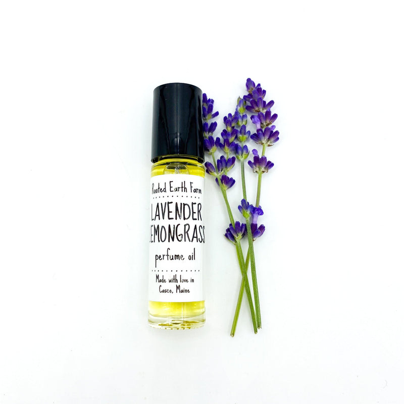 Rooted Earth Farm + Apothecary Lavender Lemongrass Perfume Oil Natural Perfumes White Smoke