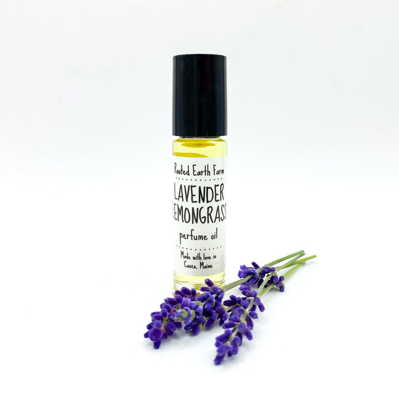 Rooted Earth Farm + Apothecary Lavender Lemongrass Perfume Oil Natural Perfumes White Smoke